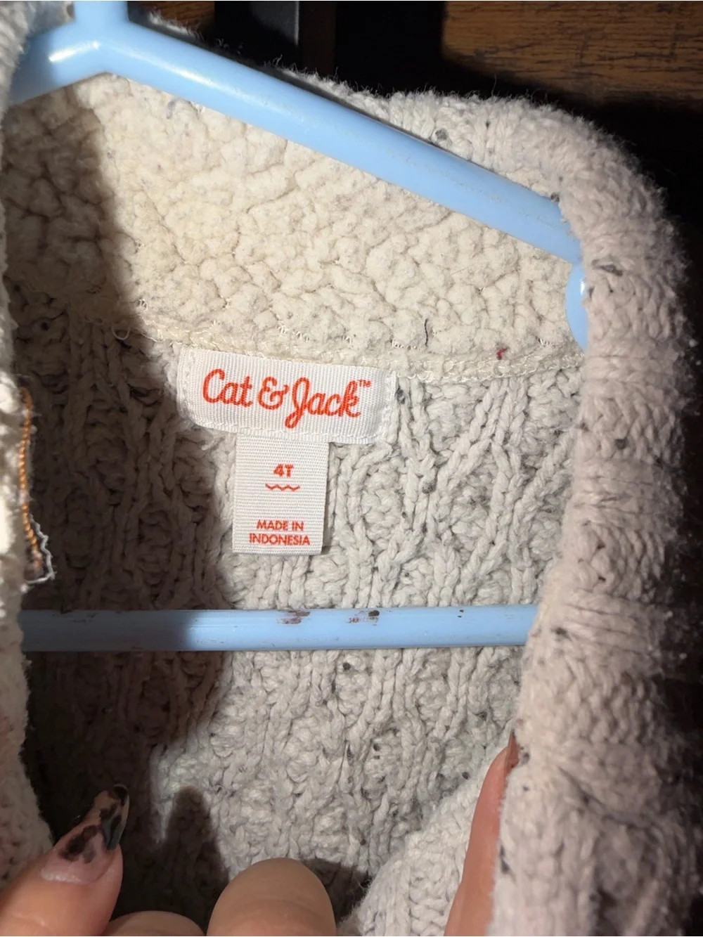 Cat & Jack Cream Cable-Knit Button Cardigan
